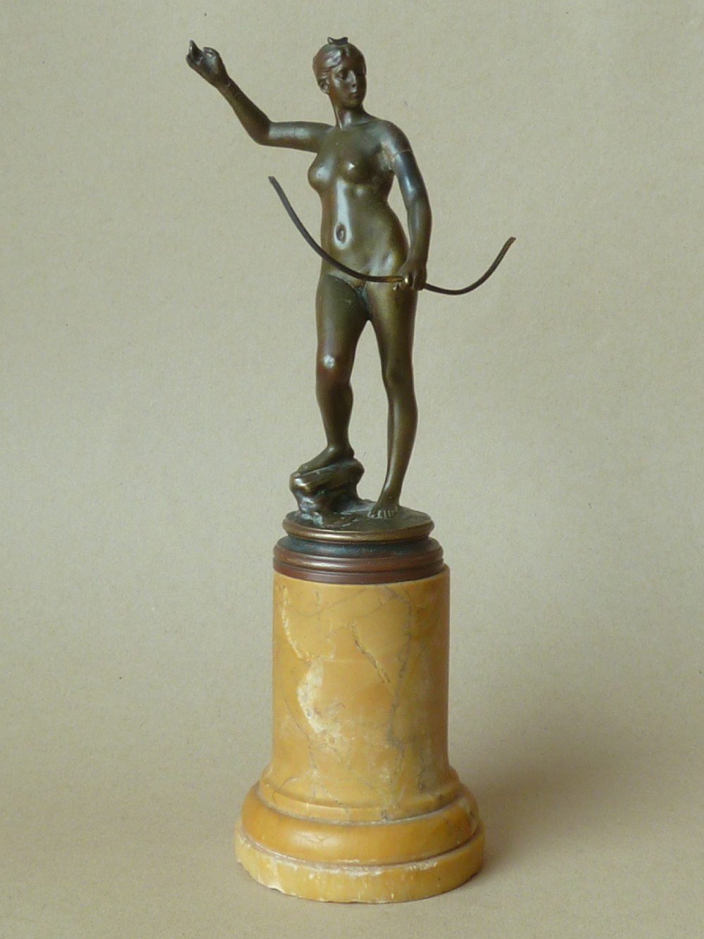 Small Bronze Sculpture Nude Goddess Diana the Huntress Signed A. Falguière
