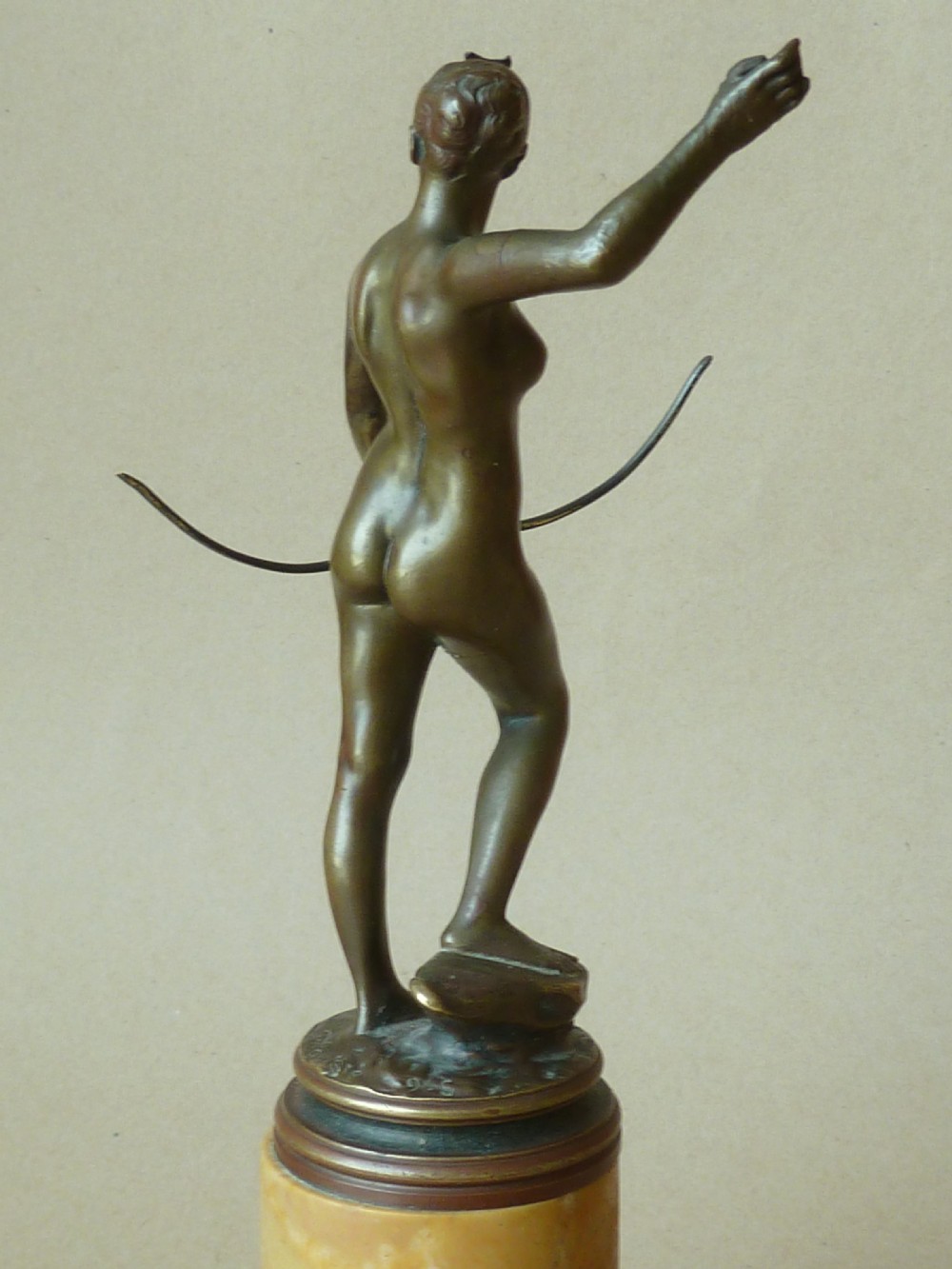 Small Bronze Sculpture Nude Goddess Diana the Huntress Signed A. Falguière View III