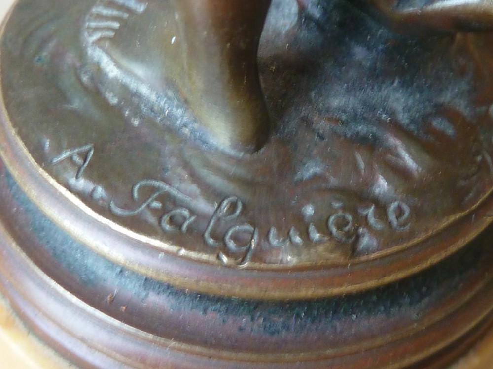 Small Bronze Sculpture Nude Goddess Diana the Huntress Signed A. Falguière View VII