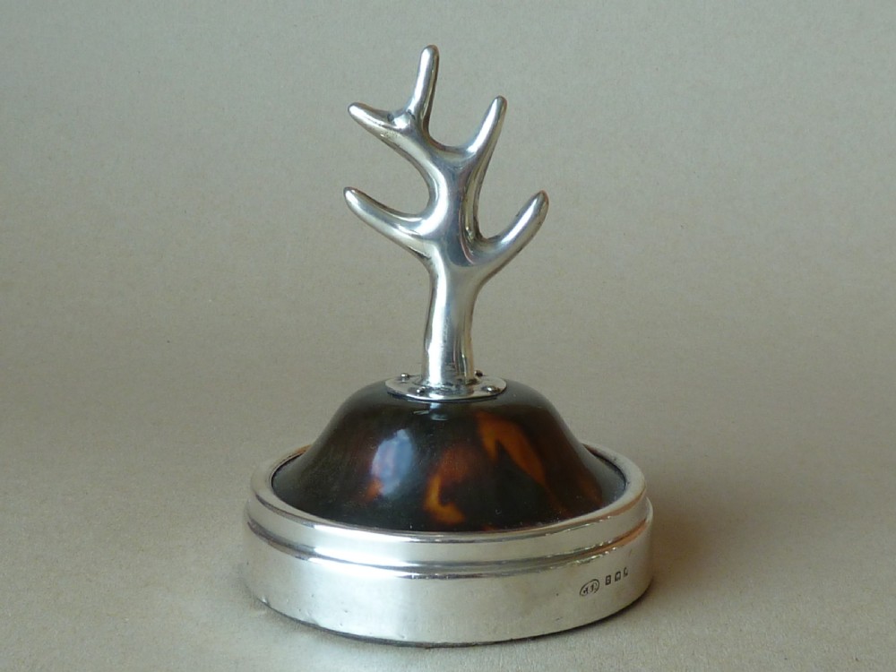 Silver Tortoiseshell Ring Tree Stand Hallmarked London 1918
