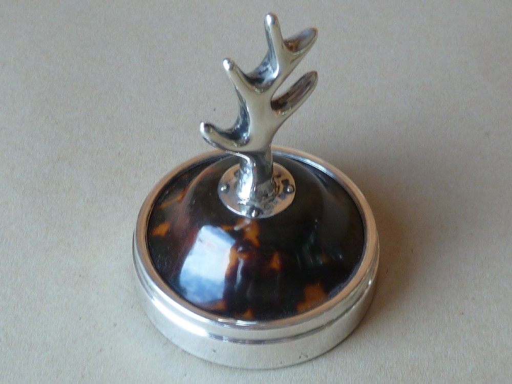 Silver Tortoiseshell Ring Tree Stand Hallmarked London 1918 View III