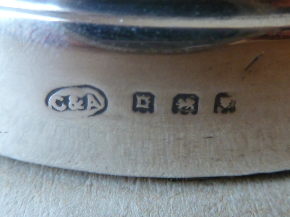 Silver Tortoiseshell Ring Tree Stand Hallmarked London 1918 View V