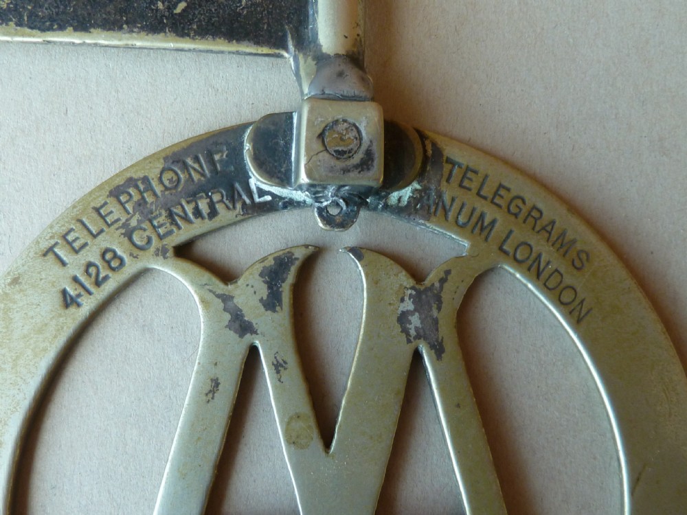 Stenson Cooke AA Pennant 12345 Committee Members Car Badge Grille Bumper Frying Pan Fanum London  View II