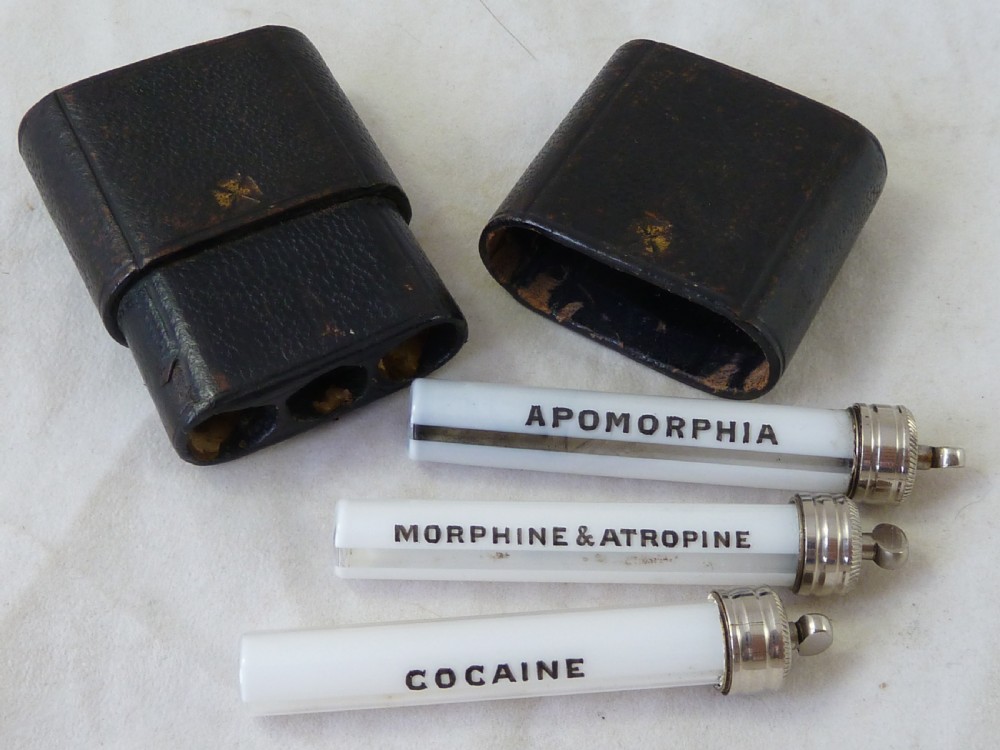 Apomorphia Morphine & Atropine Cocaine Drug Vials Storage