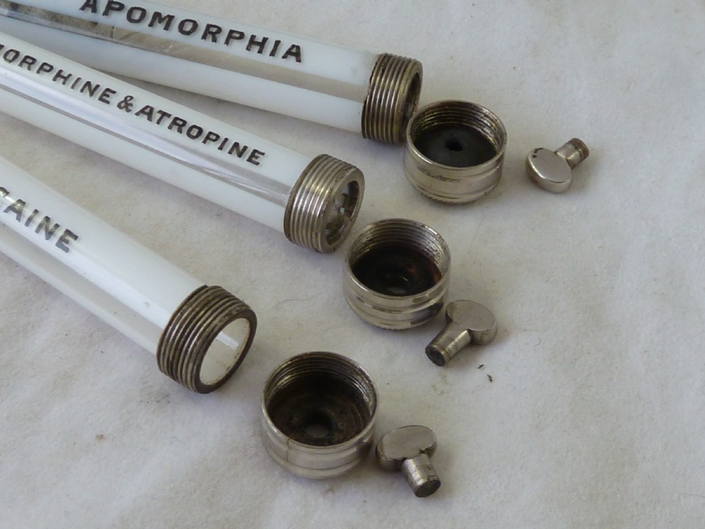 Apomorphia Morphine & Atropine Cocaine Drug Vials Storage View IV