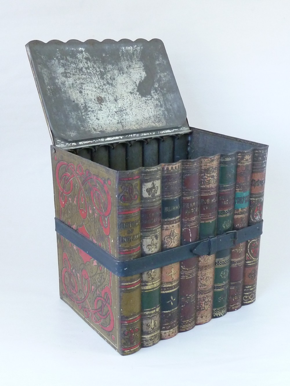 Huntley & Palmer Leather Bound Books Biscuit Tin 'Literature' Library Series View VI