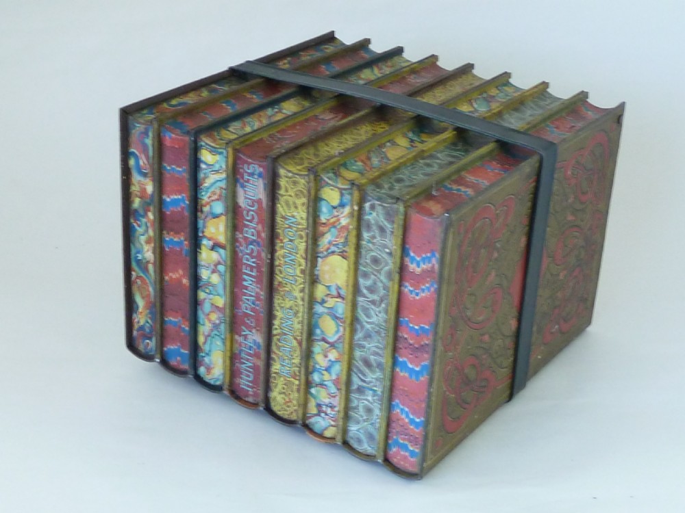 Huntley & Palmer Leather Bound Books Biscuit Tin 'Literature' Library Series View VII
