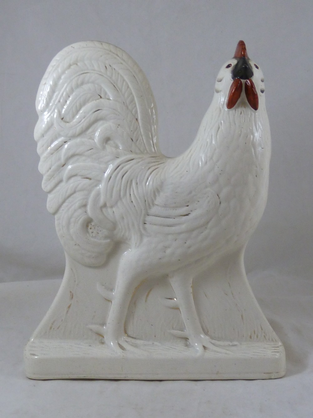 Pair Victorian Scottish Pottery Hens Chickens Cockerels View V