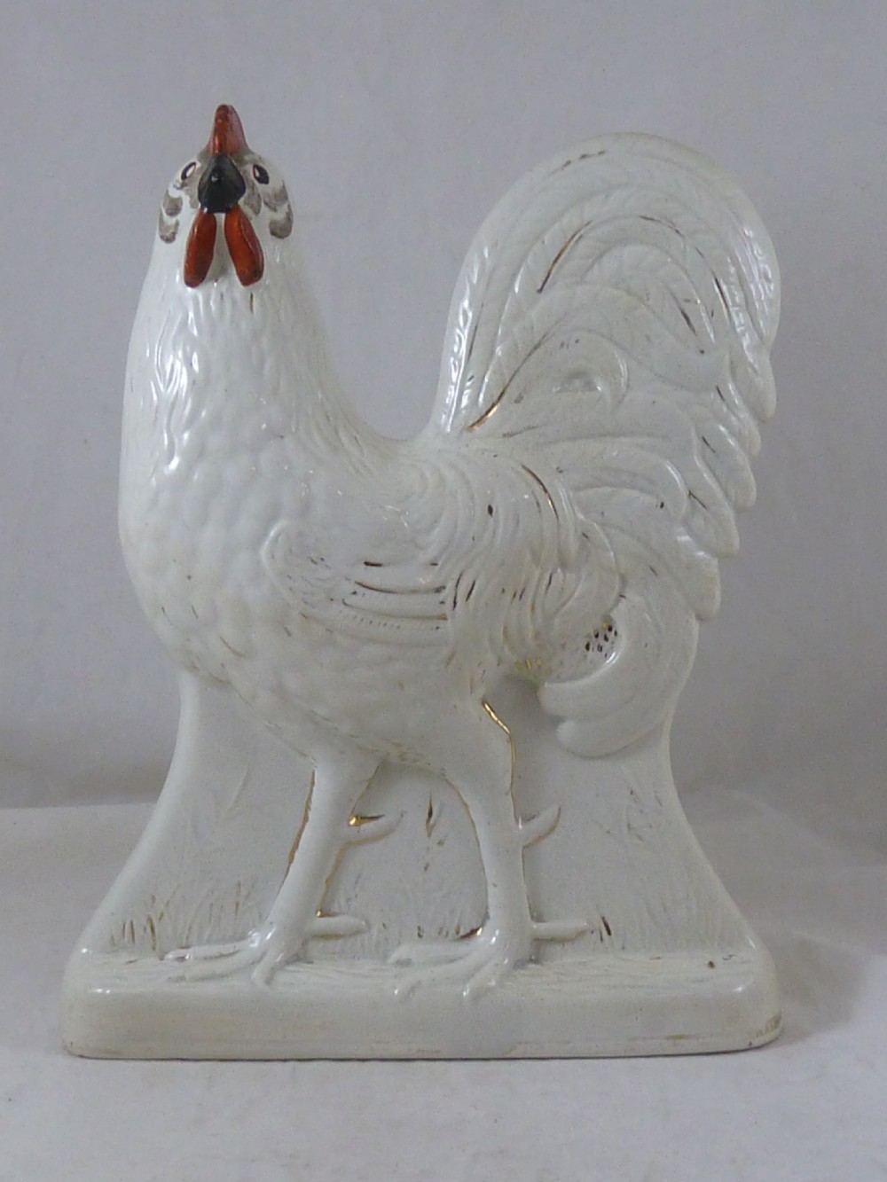 Pair Victorian Scottish Pottery Hens Chickens Cockerels View VII