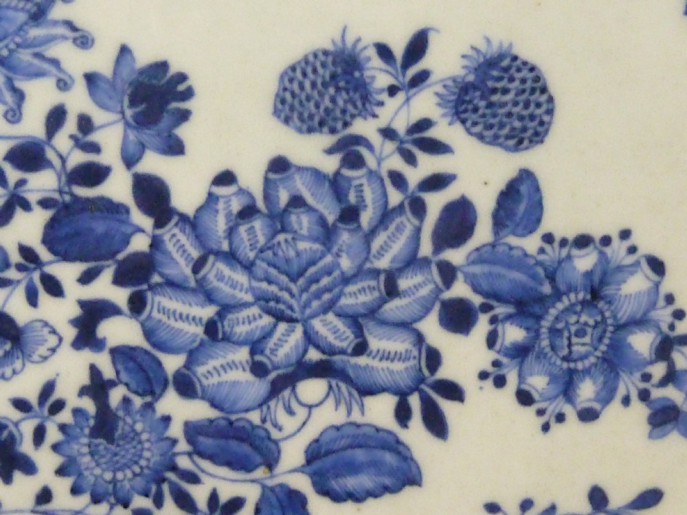 18C Chinese Export Porcelain Platter Blue & White Hand Painted Qianlong Period View IV