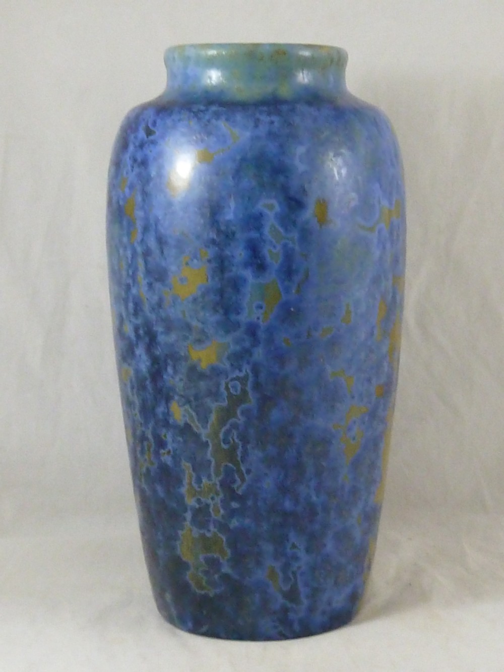 Pierrefonds Blue Crystalline Vase Art Pottery French Deco Drip Glaze 351 View III