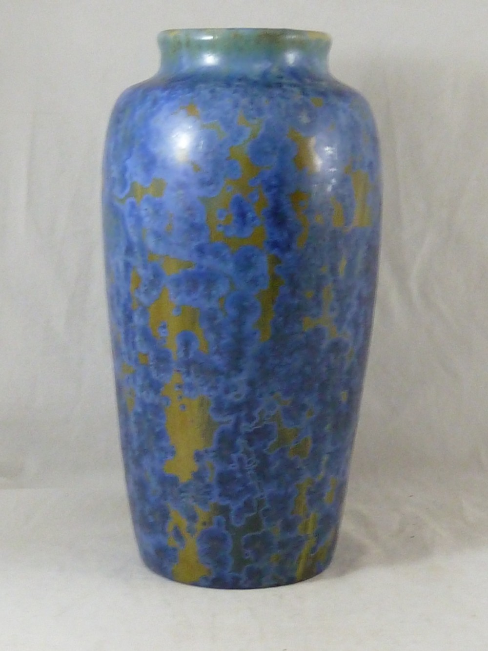 Pierrefonds Blue Crystalline Vase Art Pottery French Deco Drip Glaze 351 View V