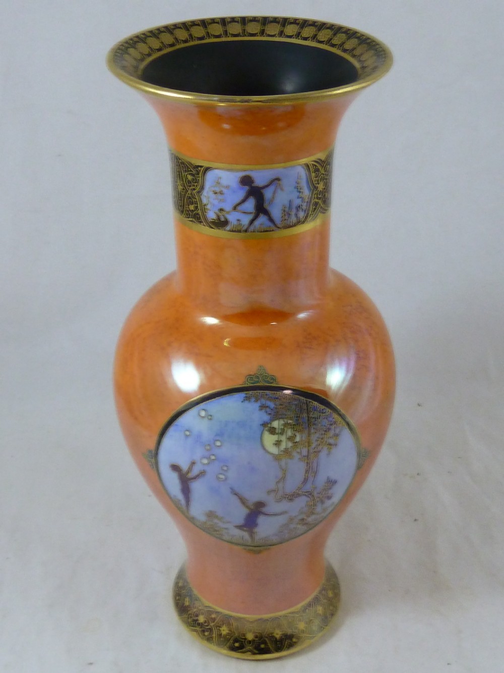 Carlton Ware Moonlight Cameo Lustre Vase Art Deco View IV