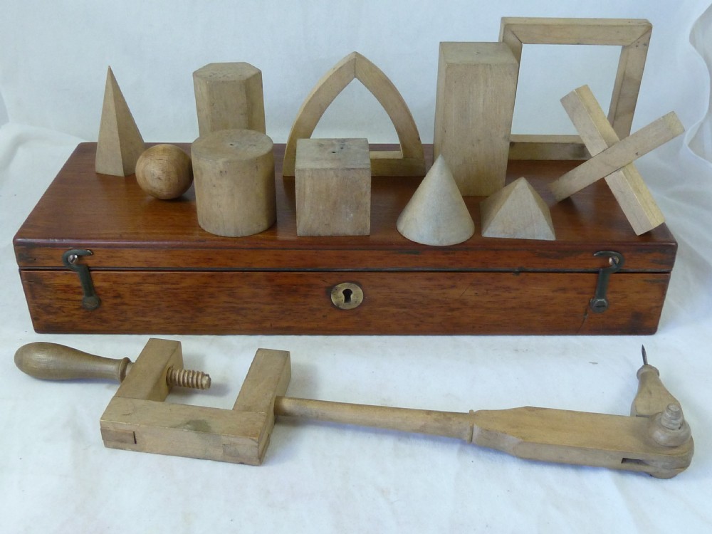 Geometric Solids Isometric Projection Artists Drawing Set Mathematical Treen Models Shapes Boxed