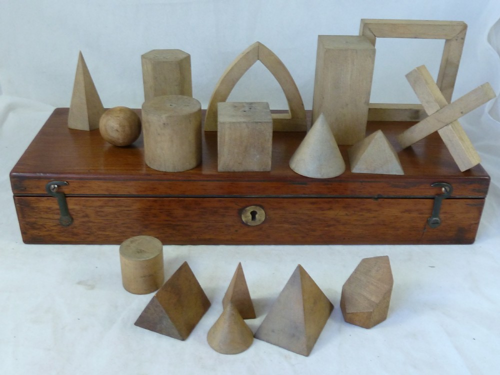 Geometric Solids Isometric Projection Artists Drawing Set Mathematical Treen Models Shapes Boxed View X