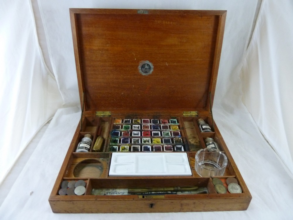 Reeves & Sons Ltd No 32 Students Water Colour Box Artists Paint Mahogany 
