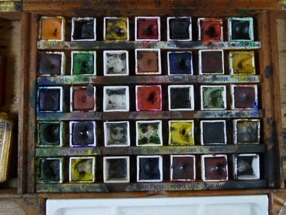 Reeves & Sons Ltd No 32 Students Water Colour Box Artists Paint Mahogany  View II