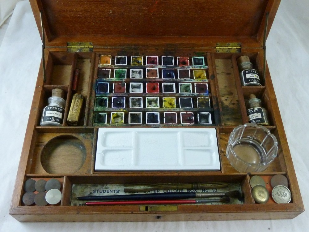 Reeves & Sons Ltd No 32 Students Water Colour Box Artists Paint Mahogany  View III
