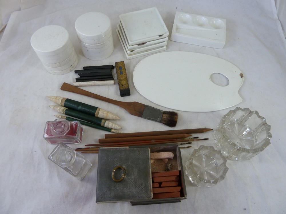 Large Newman's Watercolour Paint Box Mahogany Crossbanded View V