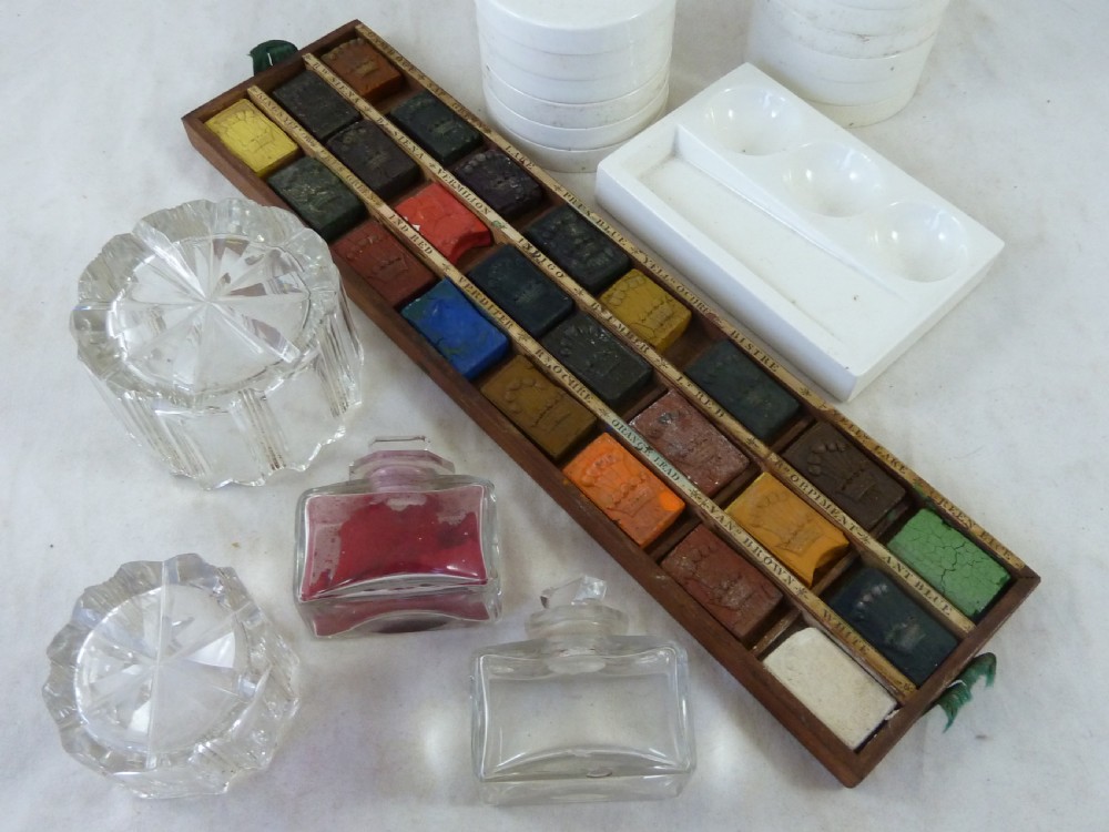 Large Newman's Watercolour Paint Box Mahogany Crossbanded View VIII