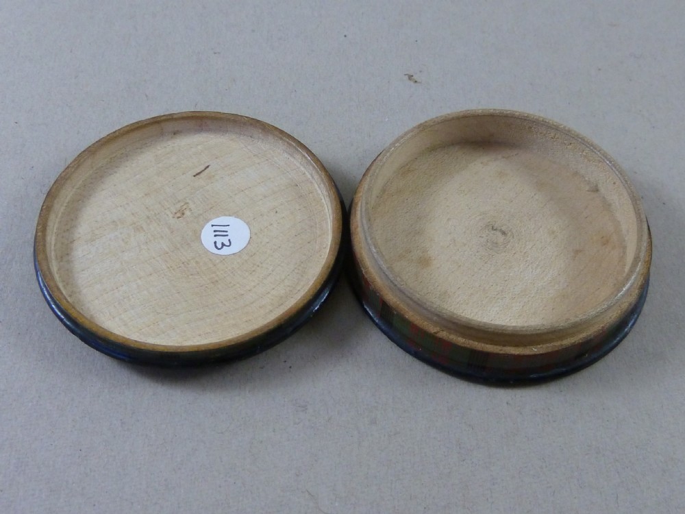Large Victorian McDonald TartanWare Postage Inland Revenue One Penny Lilac Stamp Case Box Holder Scottish View V