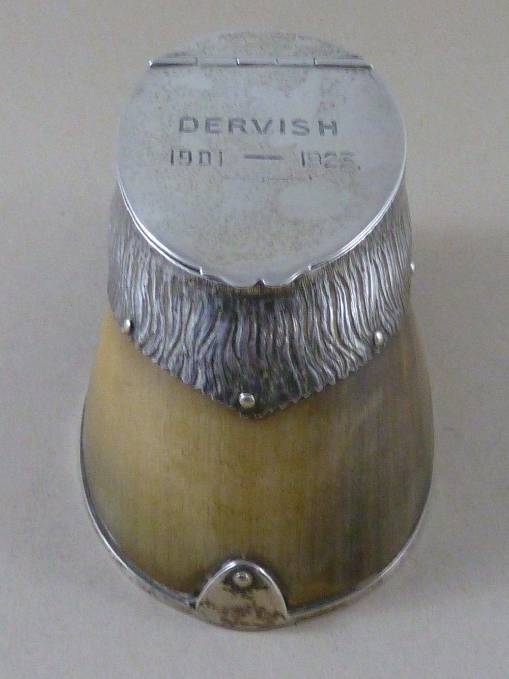 Victorian Horse Hoof Hallmarked Solid Silver Mount Inkstand Dervish 1923 Taxidermy Inkwell View IV