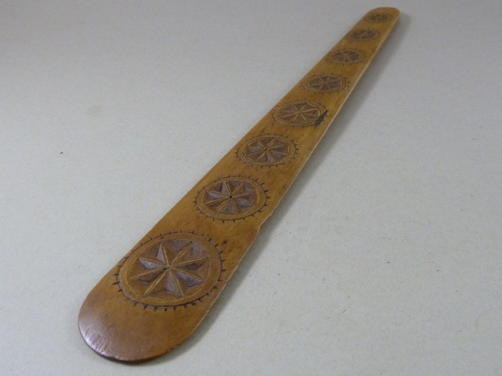 Corset Stay Busk Welsh Treen Folk Art Love Token Hand Carved Sycamore