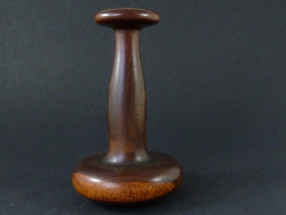 Turned Lignum Vitae Linen Smoother Burnisher Slickenstone Saddlers Treen