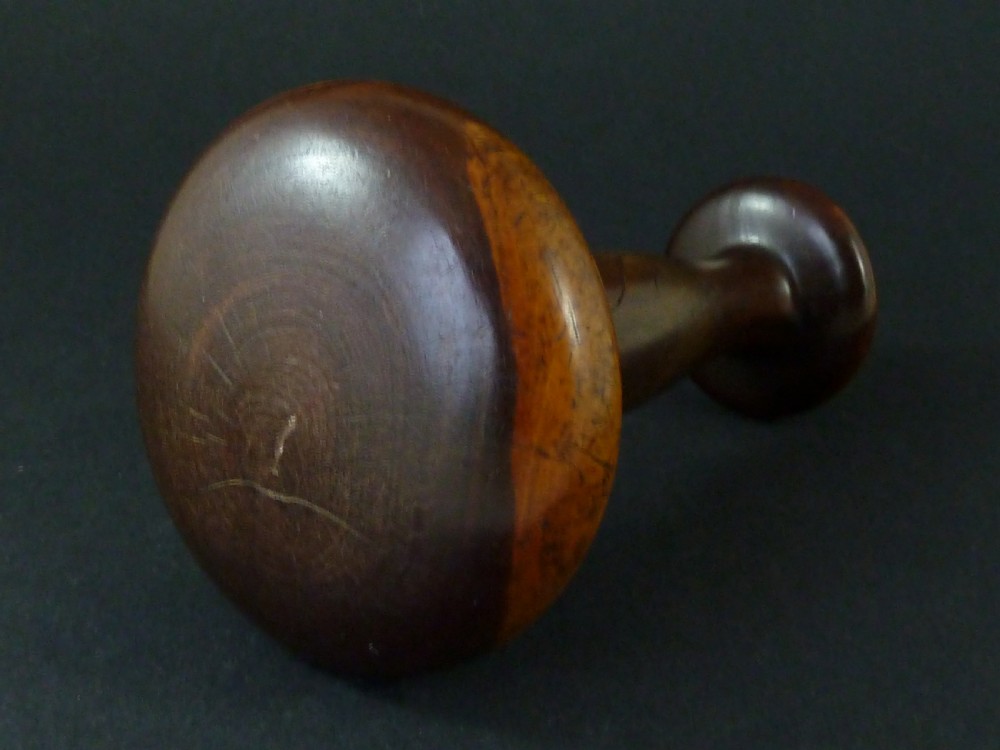 Turned Lignum Vitae Linen Smoother Burnisher Slickenstone Saddlers Treen View II