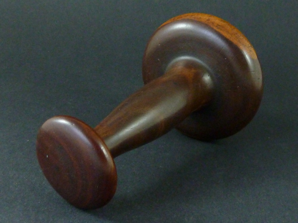 Turned Lignum Vitae Linen Smoother Burnisher Slickenstone Saddlers Treen View IV