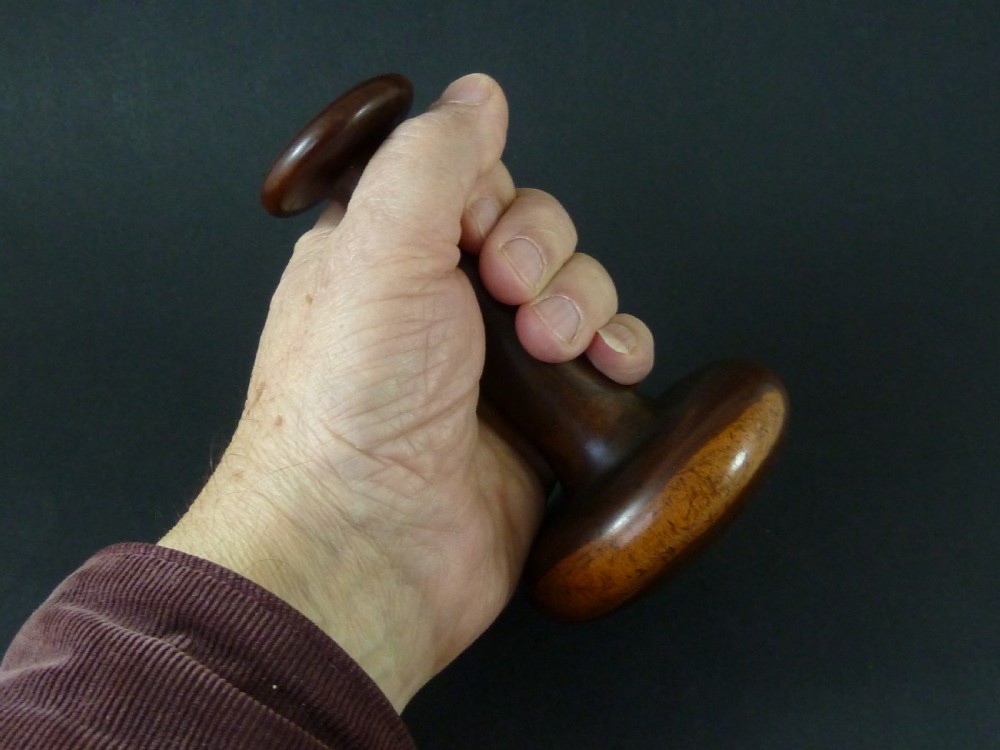 Turned Lignum Vitae Linen Smoother Burnisher Slickenstone Saddlers Treen View V