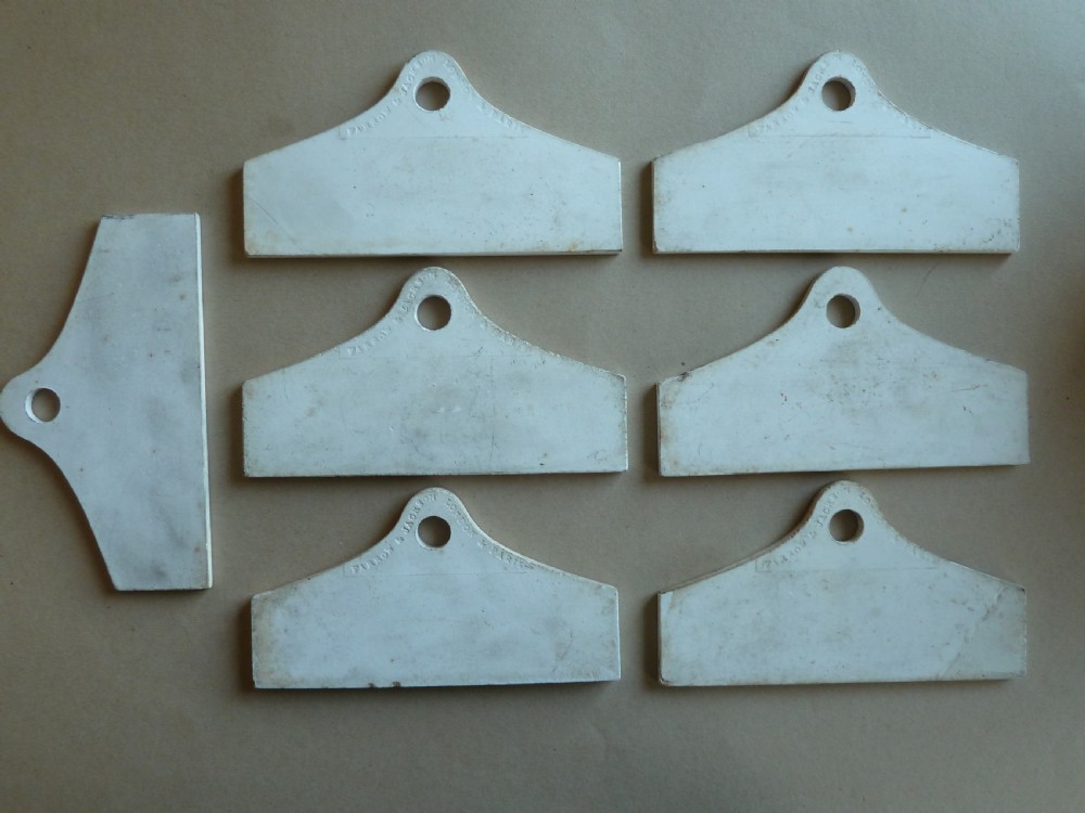 Wine Bin Cellar Label Pottery Set 7 Farrow & Jackson Creamware Victorian View IV