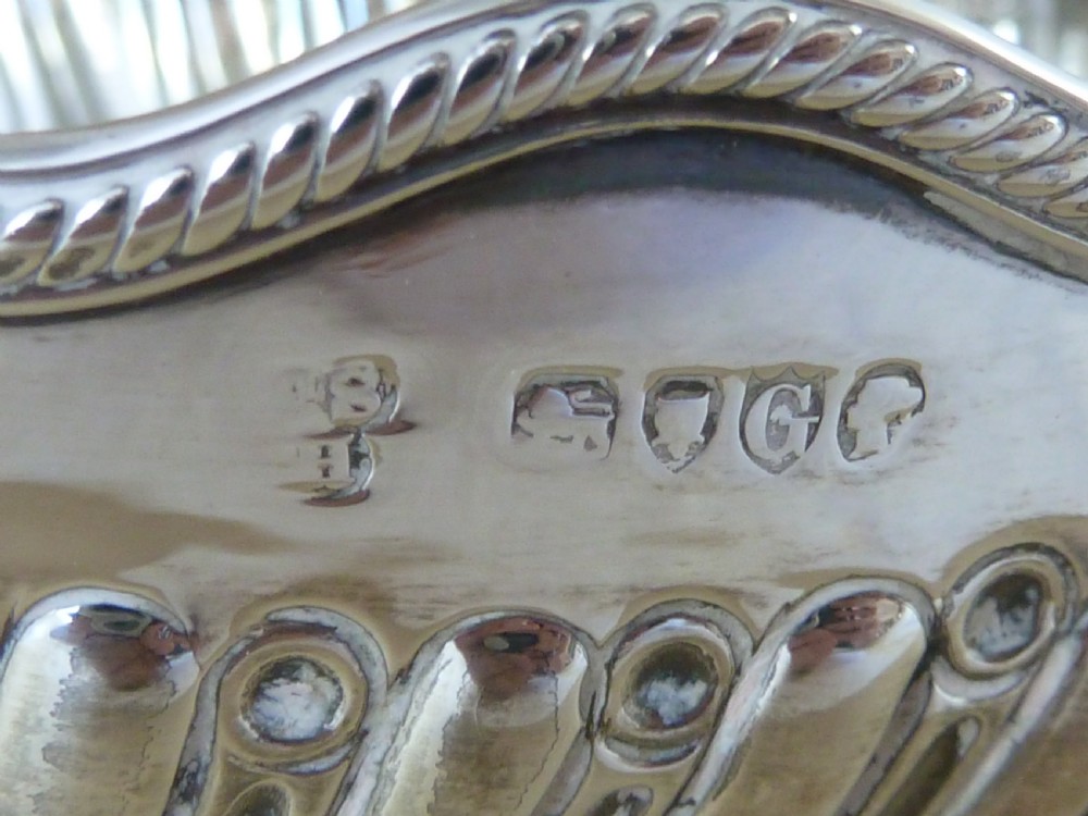 Victorian 1882 Hallmarked Silver Bowl Miniature Monteith Sterling Small Oval View VI
