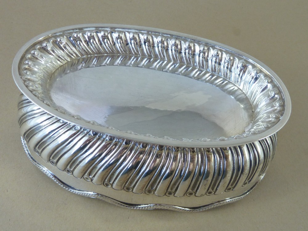 Victorian 1882 Hallmarked Silver Bowl Miniature Monteith Sterling Small Oval View VIII