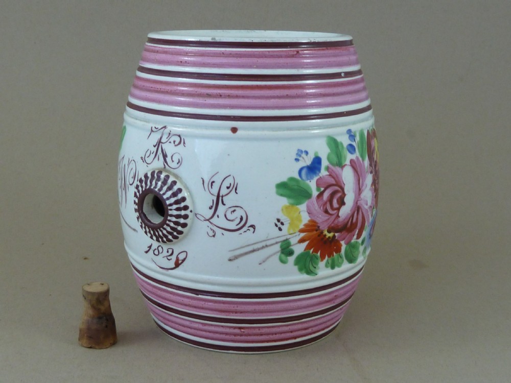 Georgian Creamware Barrel Bristol Love Token Pottery Miniature