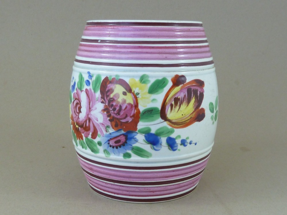 Georgian Creamware Barrel Bristol Love Token Pottery Miniature View IV