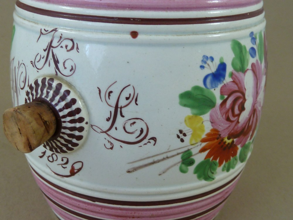 Georgian Creamware Barrel Bristol Love Token Pottery Miniature View VII