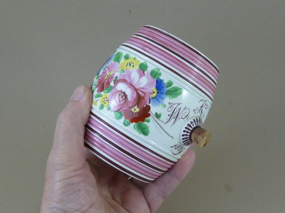Georgian Creamware Barrel Bristol Love Token Pottery Miniature View VIII