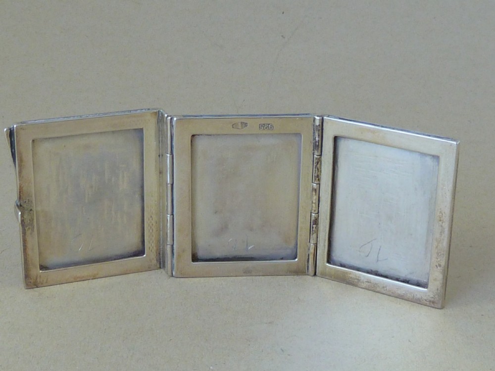 Fratelli Cacchione Sterling Silver Photo Frame Triptych  Folding Triple Marked 925