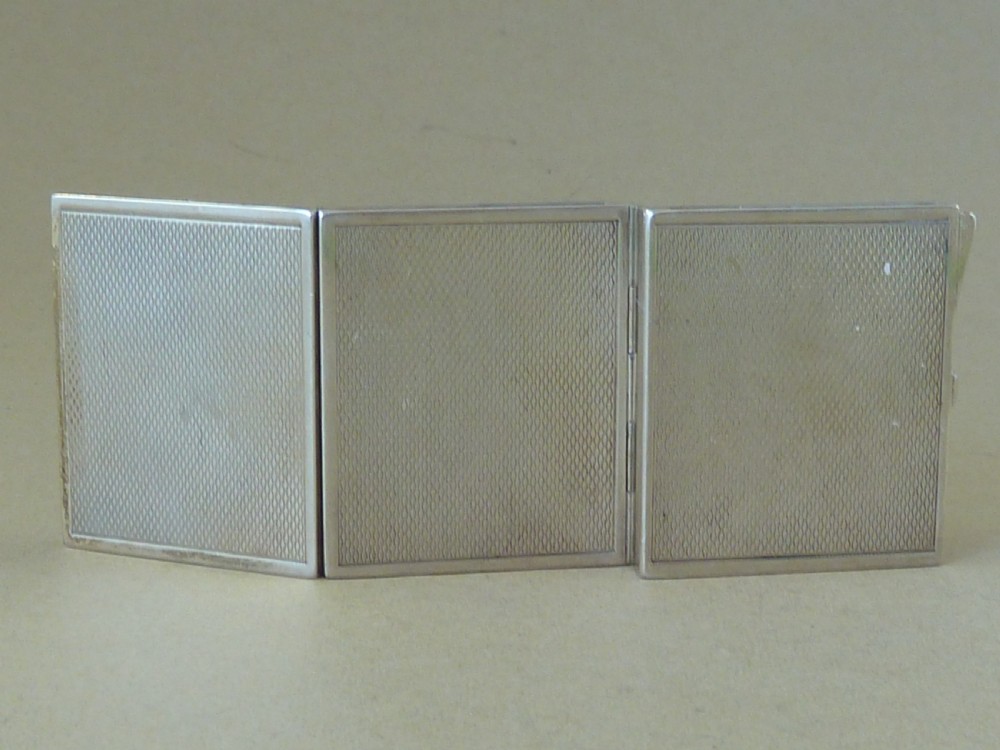 Fratelli Cacchione Sterling Silver Photo Frame Triptych  Folding Triple Marked 925 View V