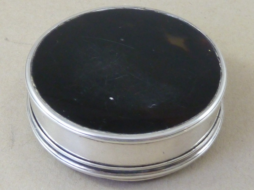 Silver Pique Faux Tortoiseshell Mother of Pearl Patch Box View II
