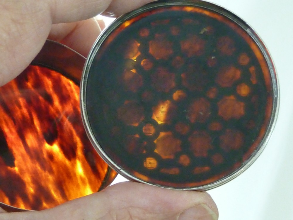 Silver Pique Faux Tortoiseshell Mother of Pearl Patch Box View V