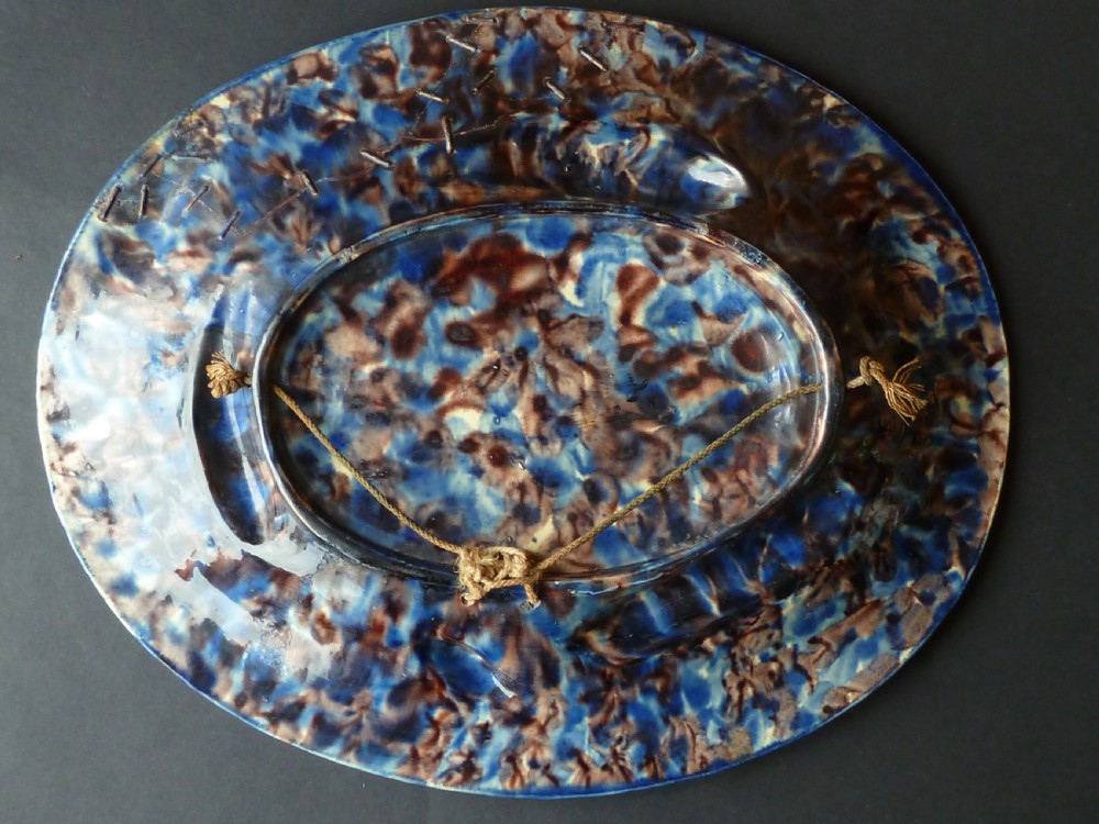 Large Palissy Ware French Oval Platter Fish Lobster Lizard Barbizet Dish View VII