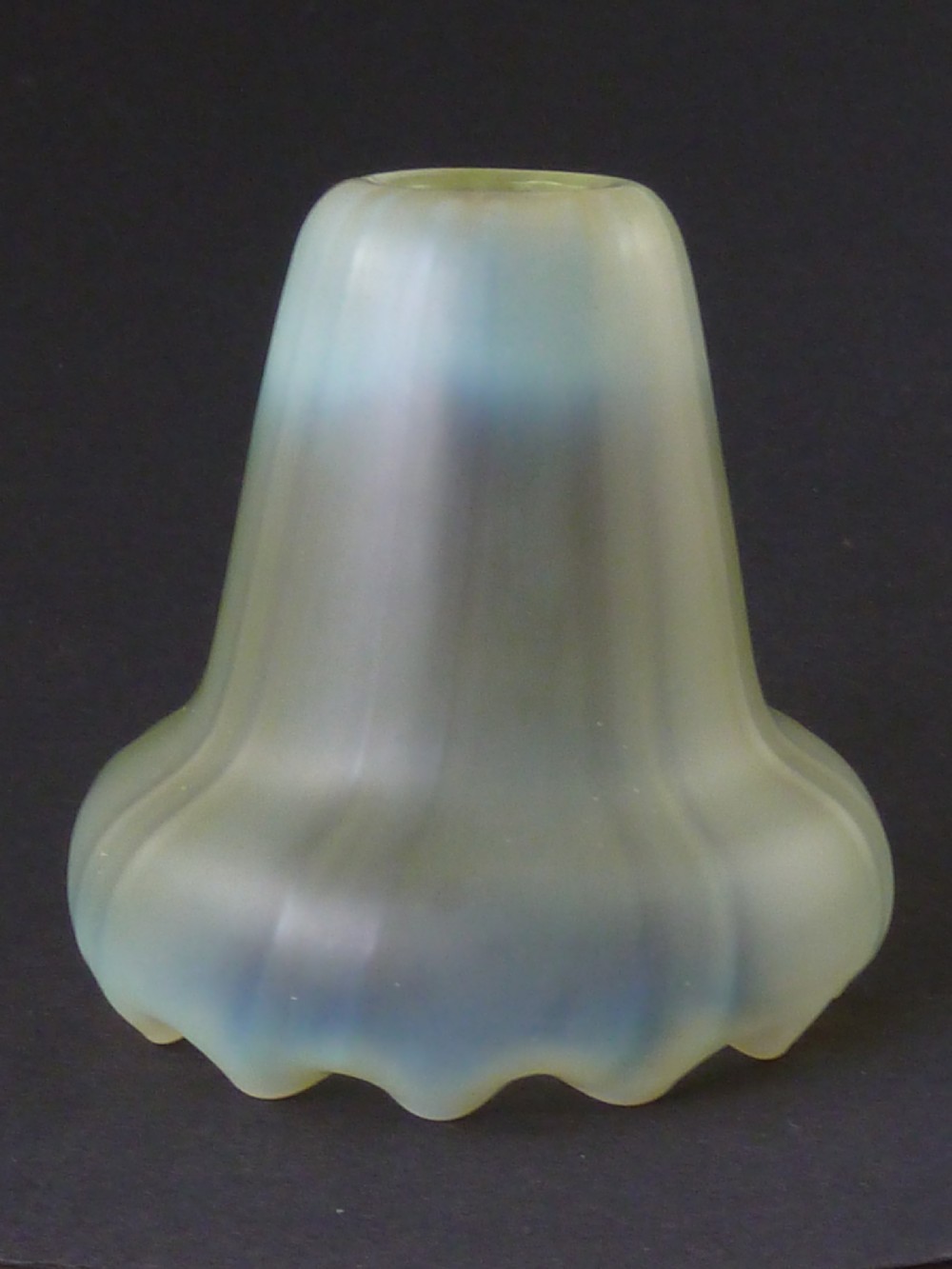 Set 4 Vaseline Lamp Shade Art Nouveau Glass Electric Fitting Ceiling Light Antique BC B22 Bulb View VII