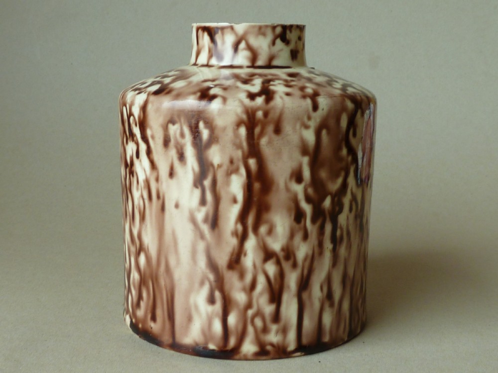 18th Century Whieldon Tea Caddy Canister 1770 English Creamware Pottery View III
