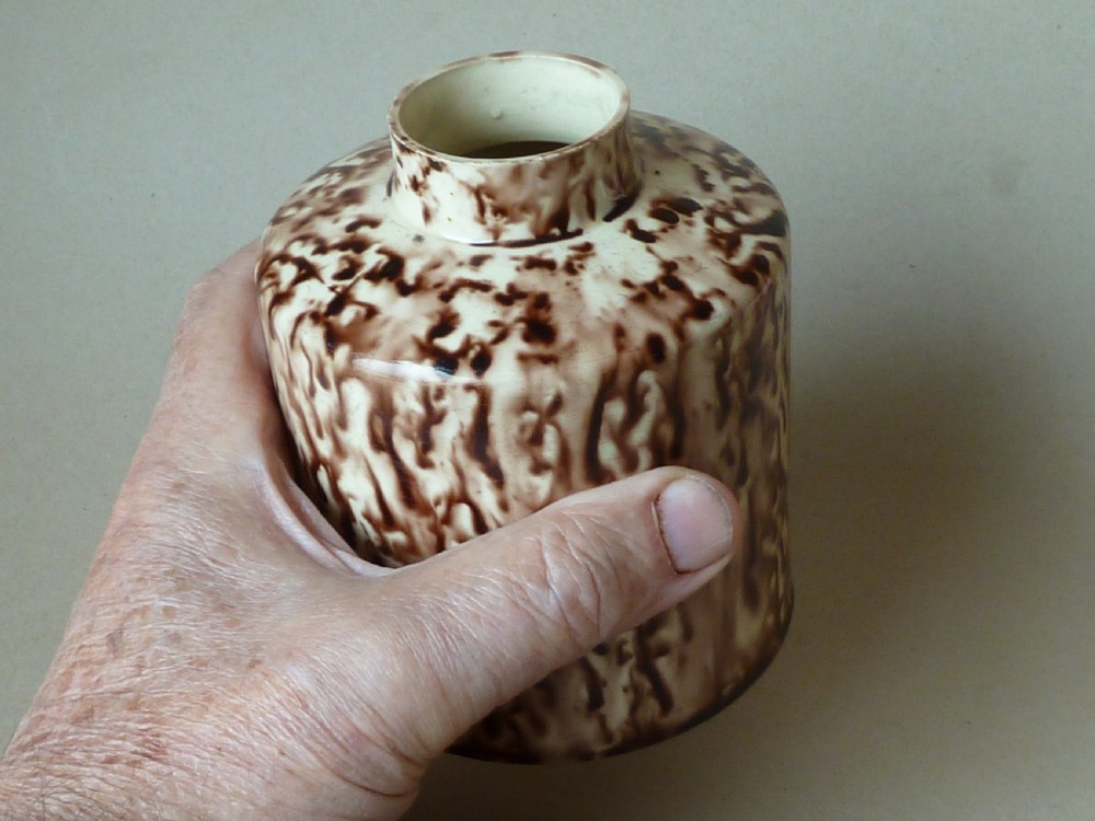 18th Century Whieldon Tea Caddy Canister 1770 English Creamware Pottery View V
