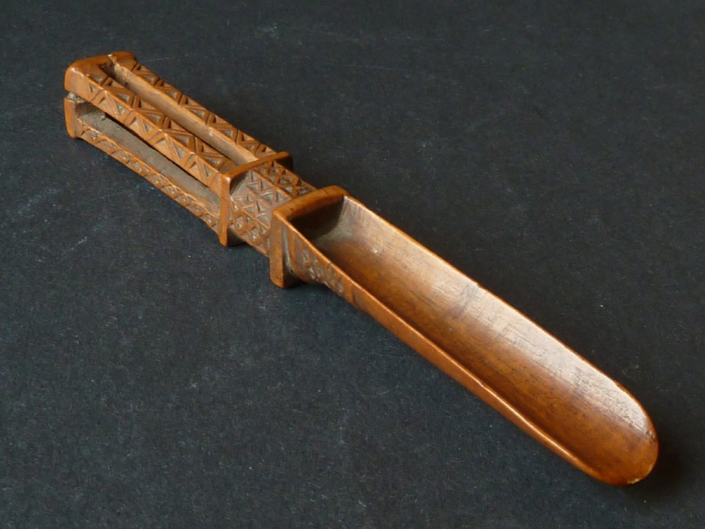 Apple Corer Boxwood Chip Carved Treen Georgian Welsh View II