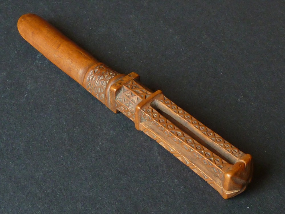 Apple Corer Boxwood Chip Carved Treen Georgian Welsh View IV