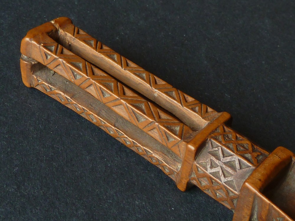 Apple Corer Boxwood Chip Carved Treen Georgian Welsh View V