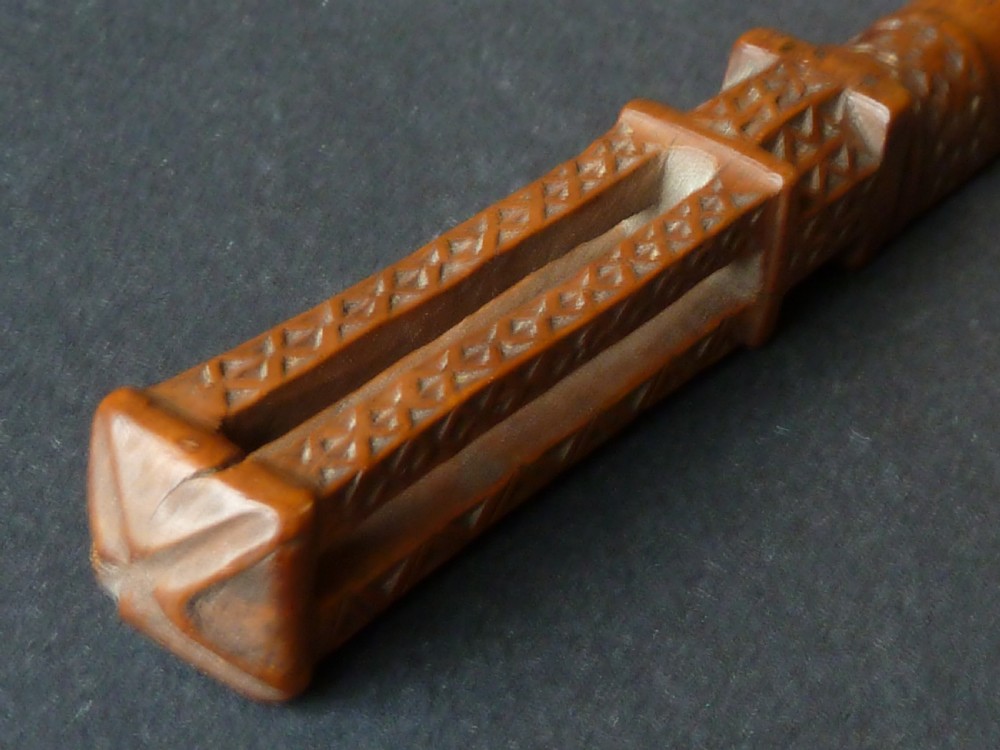 Apple Corer Boxwood Chip Carved Treen Georgian Welsh View VI